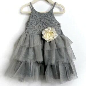 NWOT Pink & Violet Sleeveless Lace Glitter Mesh Dress Size 2
